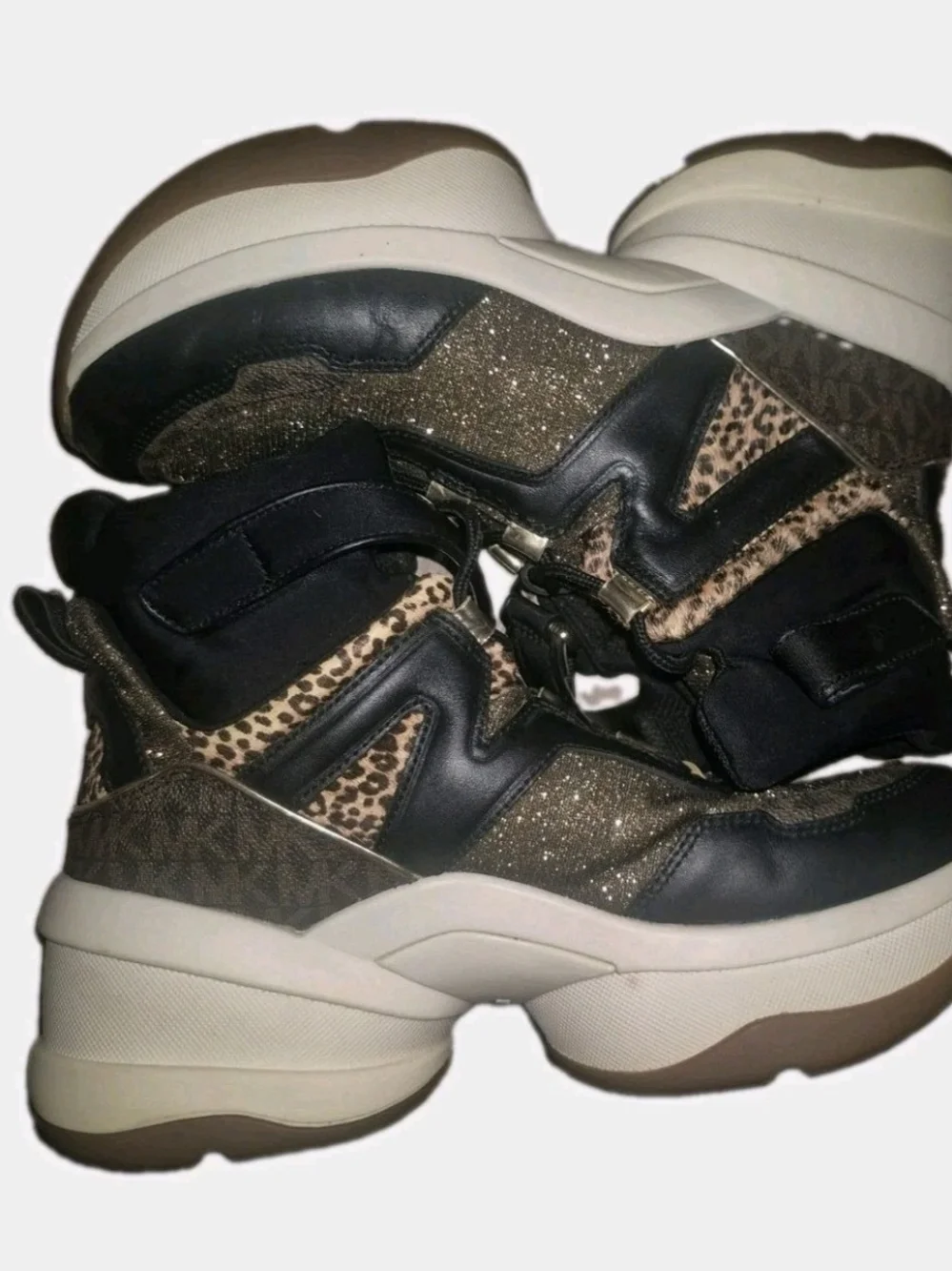 Michael Kors Kids' Gold Glitter High-Top Sneakers